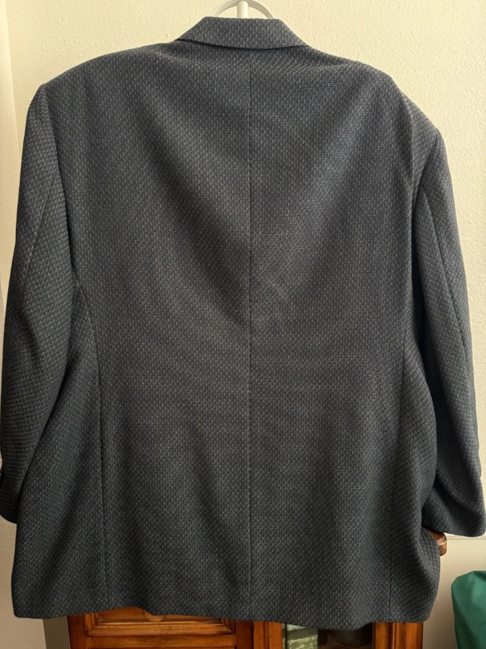 MENS BIG & TALL Tallia Rochester 44 Gray Wool Tweed Herringbone 3-Button
